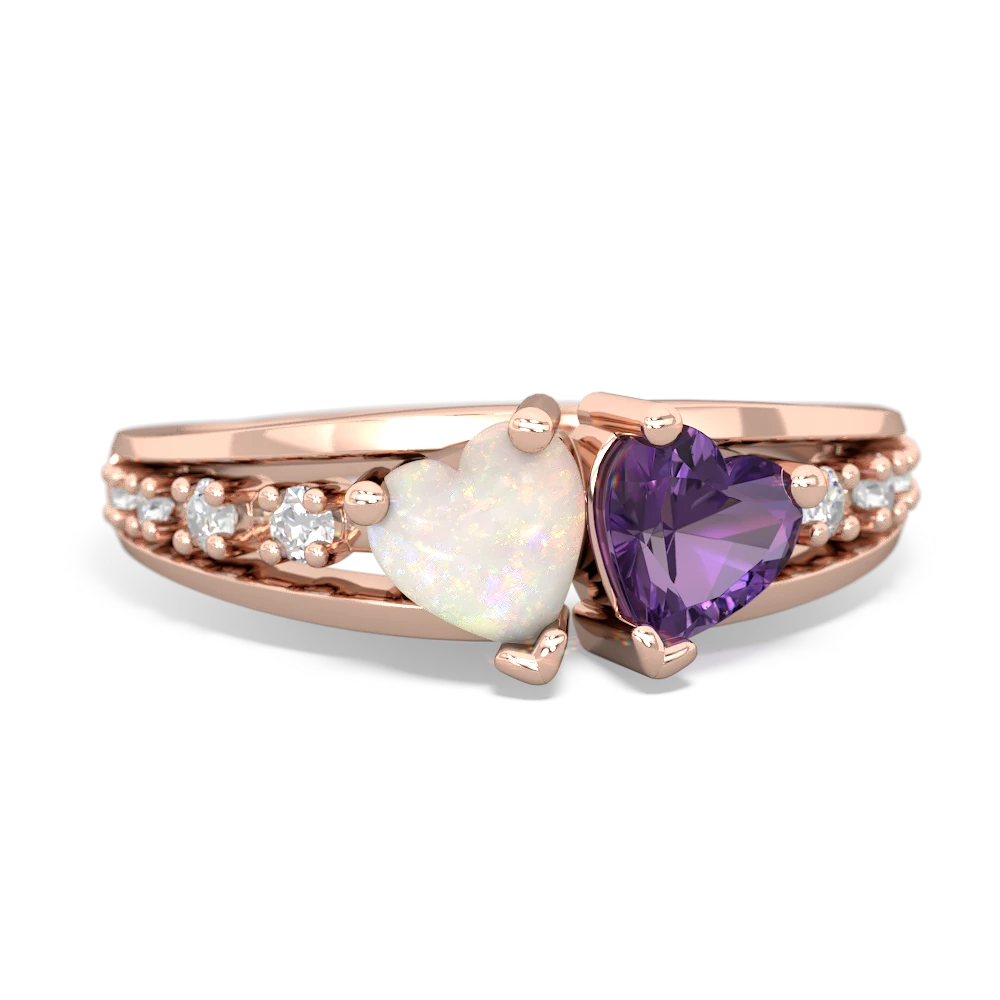 Opal Heart To Heart 14K Rose Gold ring R3342