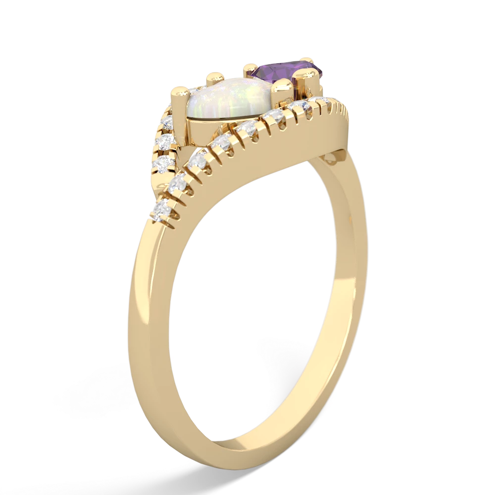 Opal Mother And Child 14K Yellow Gold ring R3010