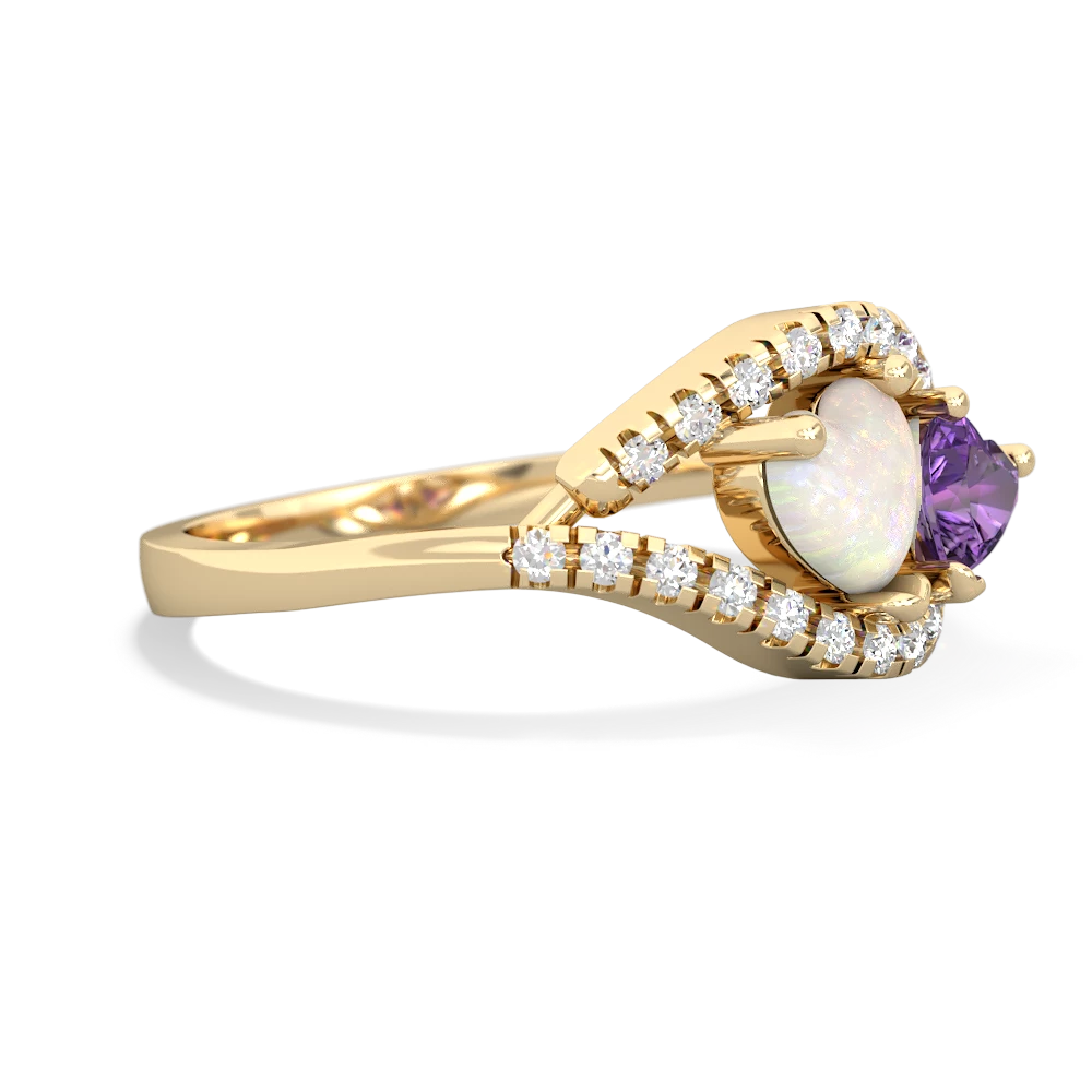 Opal Mother And Child 14K Yellow Gold ring R3010