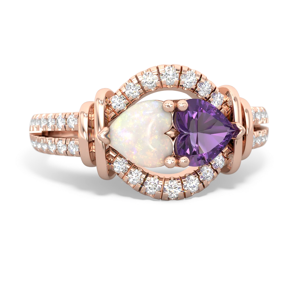 Opal Art-Deco Keepsake 14K Rose Gold ring R5630