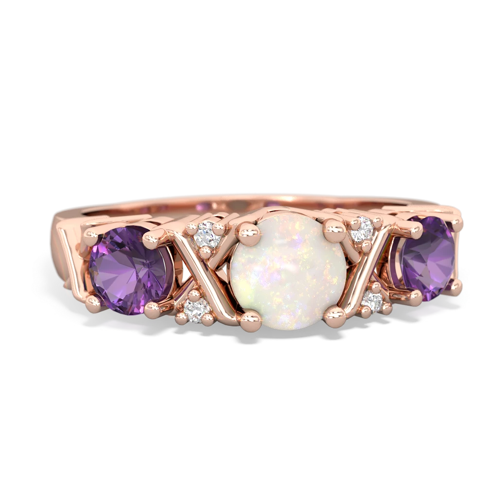 Opal Hugs And Kisses 14K Rose Gold ring R5016