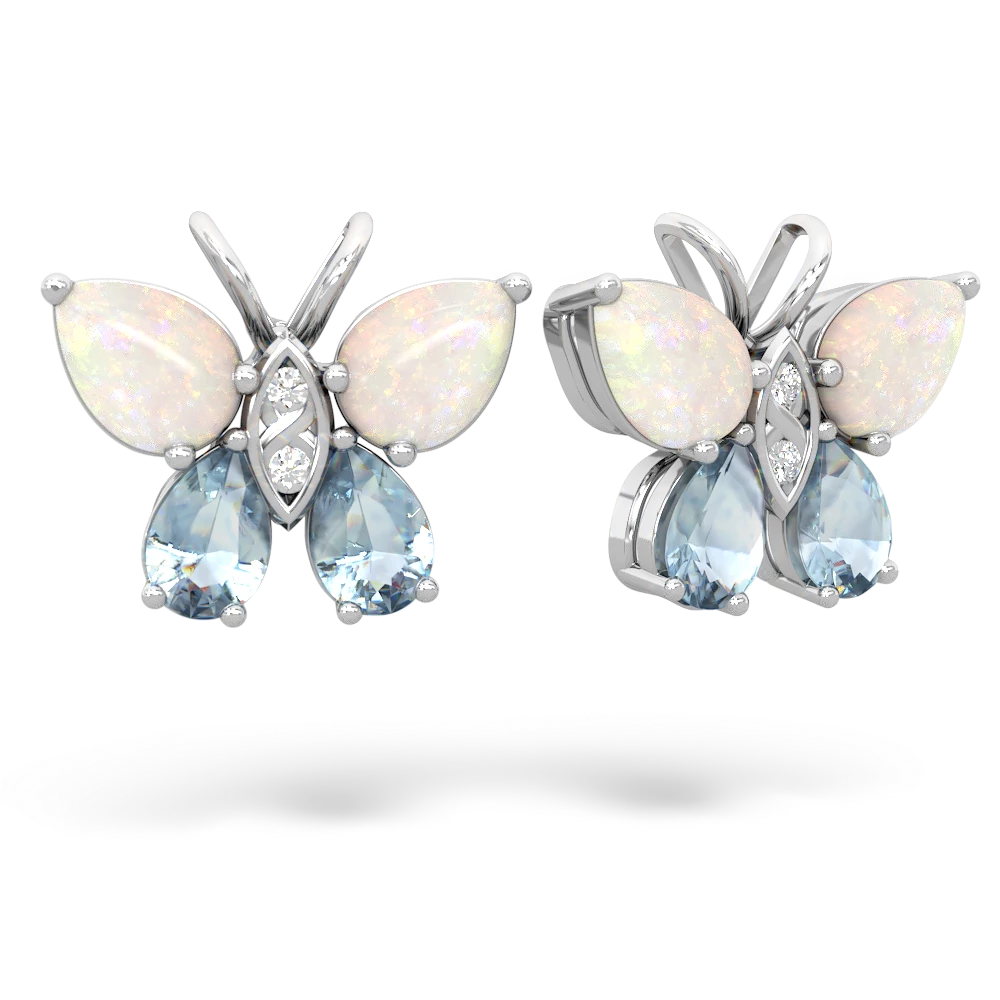 Opal Butterfly 14K White Gold earrings E2215