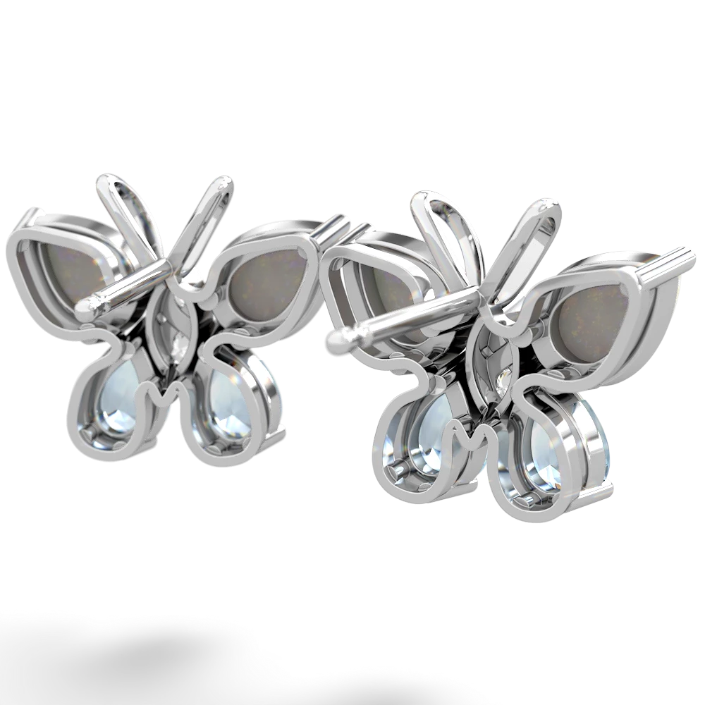 Opal Butterfly 14K White Gold earrings E2215