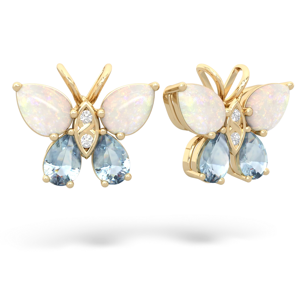 Opal Butterfly 14K Yellow Gold earrings E2215