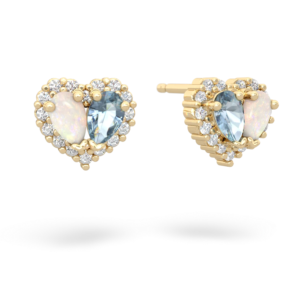 Opal Halo 14K Yellow Gold earrings E7008