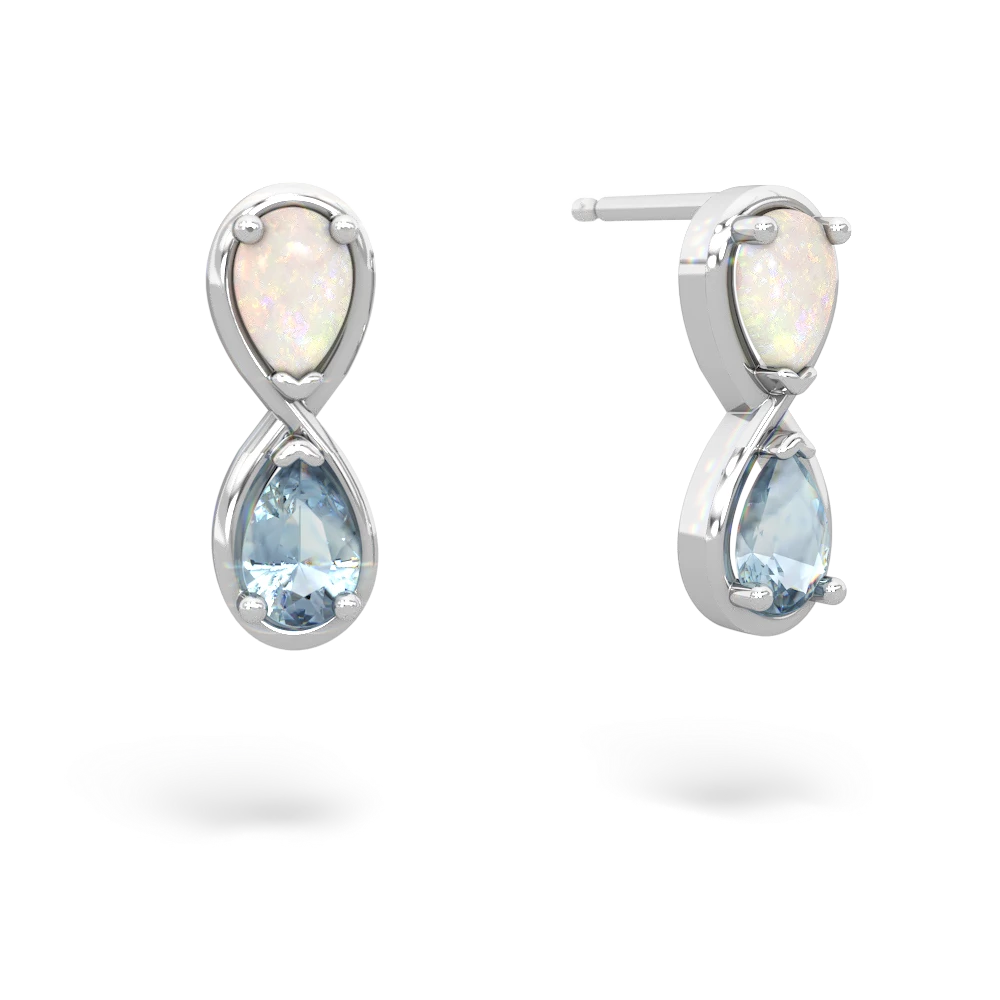 Opal Infinity 14K White Gold earrings E5050