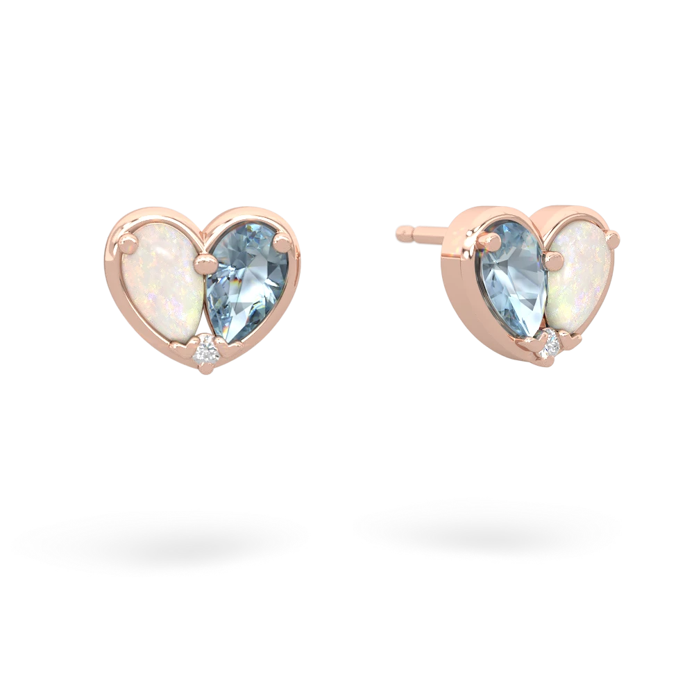 Opal 'Our Heart' 14K Rose Gold earrings E5072