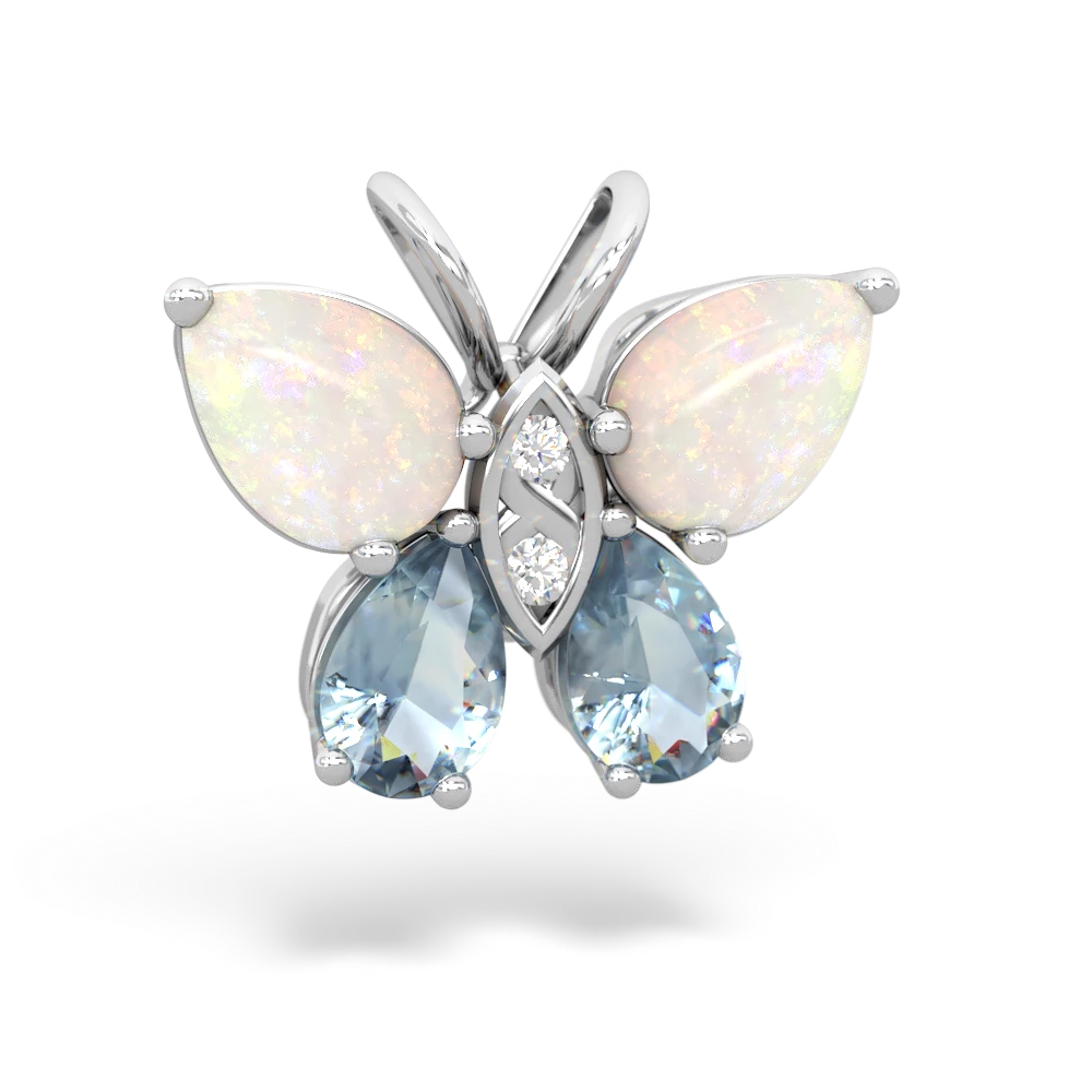 Opal Butterfly 14K White Gold pendant P2215