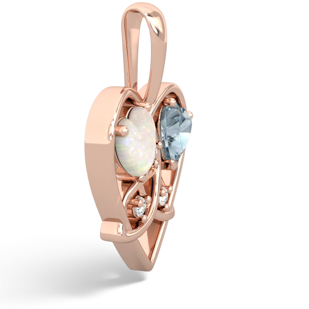 Opal Celtic Trinity Heart 14K Rose Gold pendant P5331