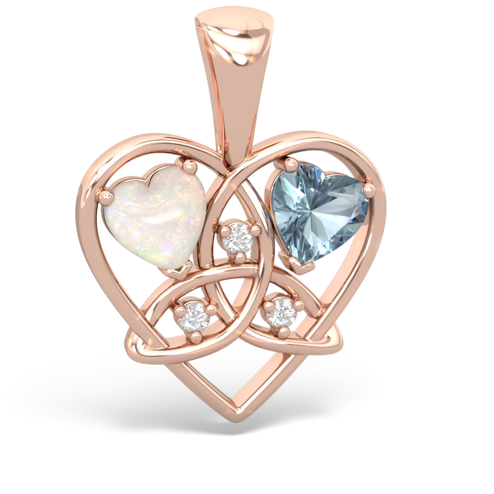 Opal Celtic Trinity Heart 14K Rose Gold pendant P5331