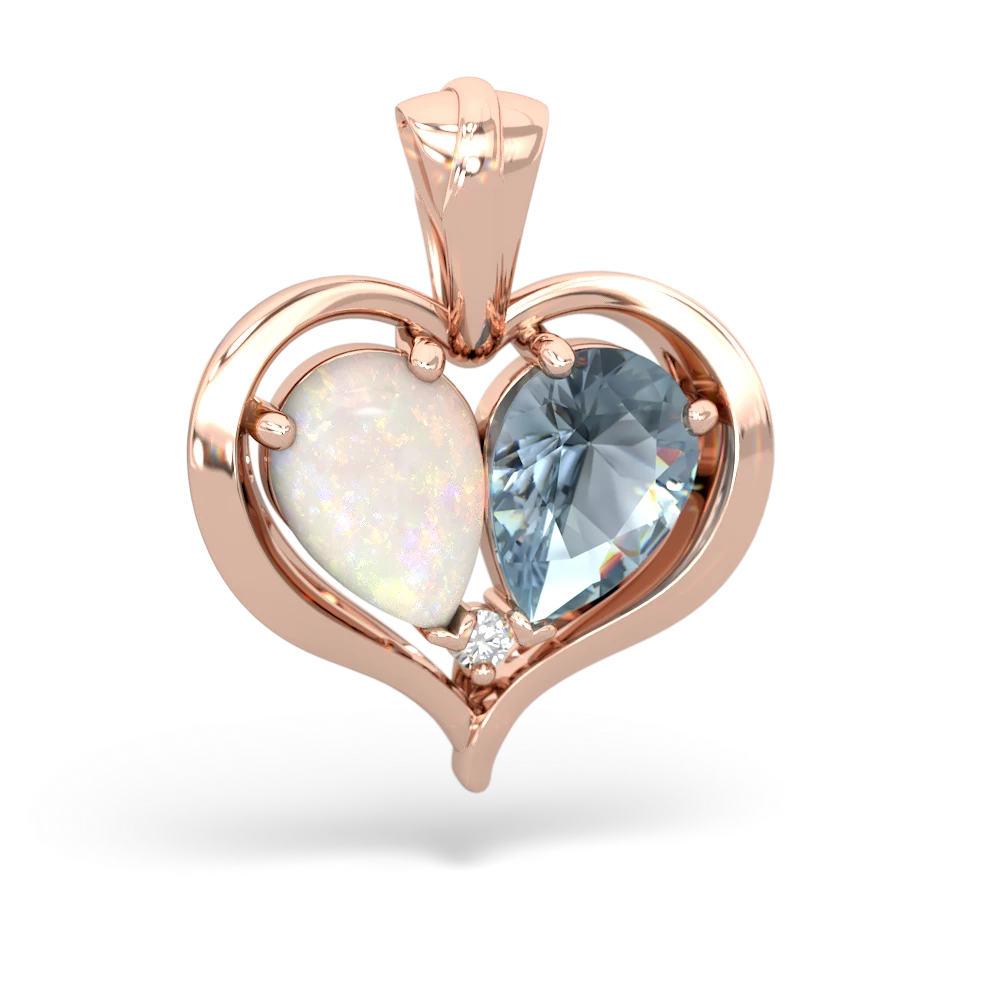 Opal Two Become One 14K Rose Gold pendant P5330