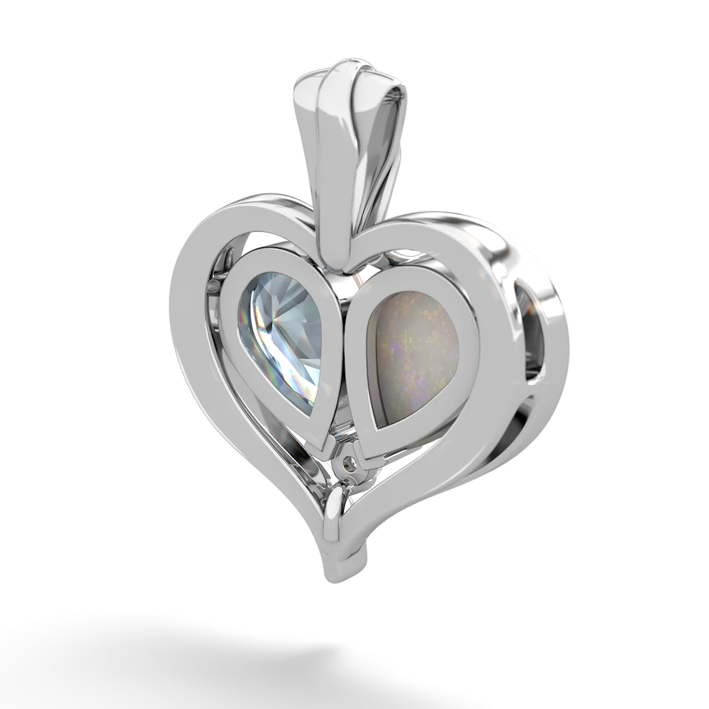 Opal Two Become One 14K White Gold pendant P5330