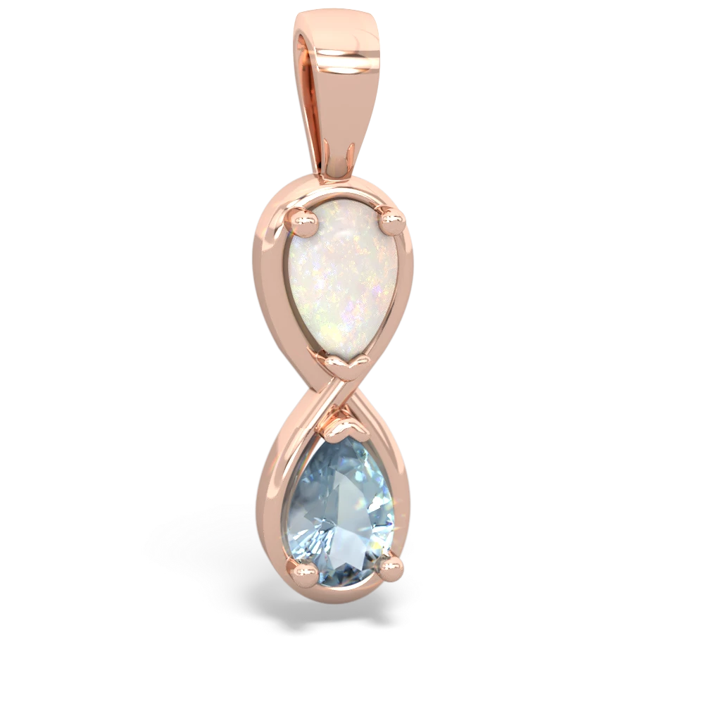 Opal Infinity 14K Rose Gold pendant P5050