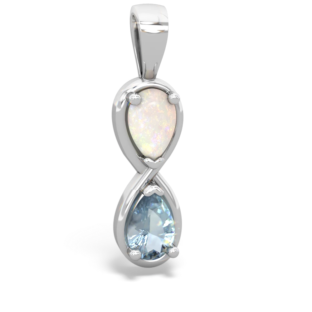 Opal Infinity 14K White Gold pendant P5050