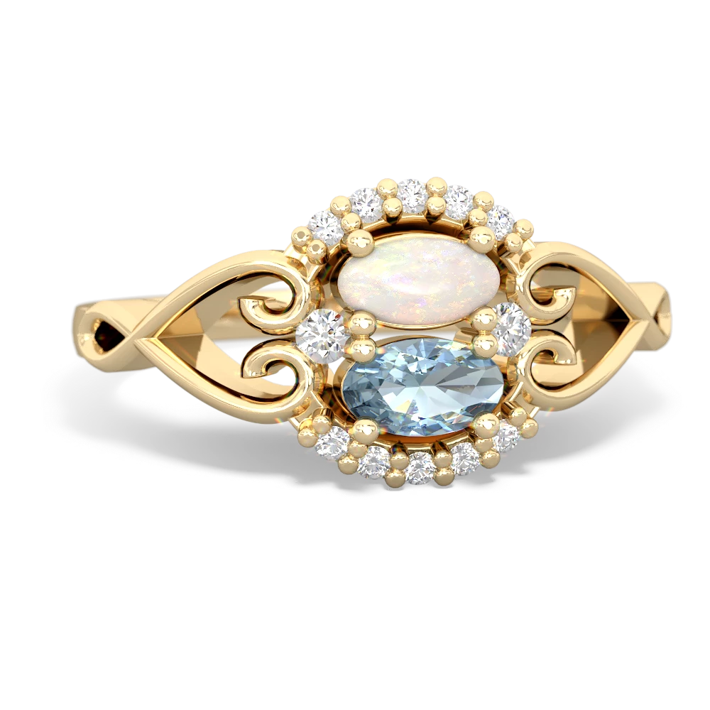 Opal Love Nest 14K Yellow Gold ring R5860