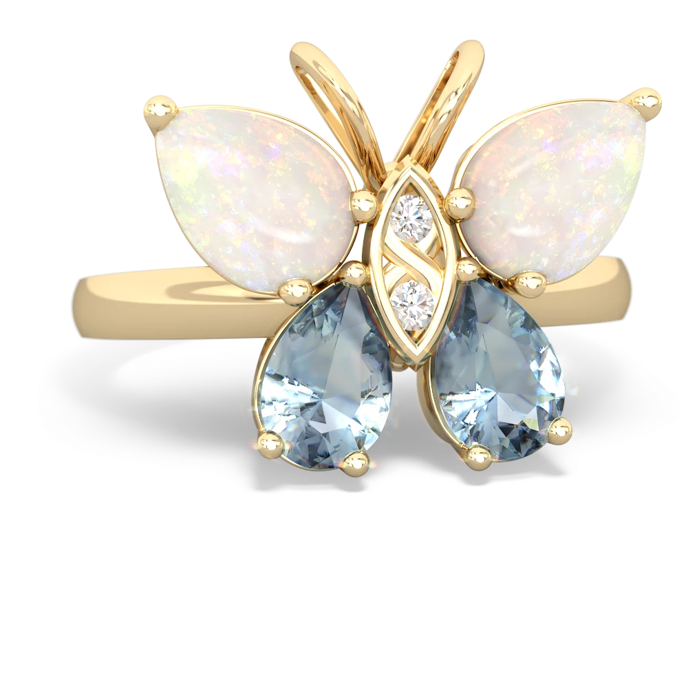 Opal Butterfly 14K Yellow Gold ring R2215