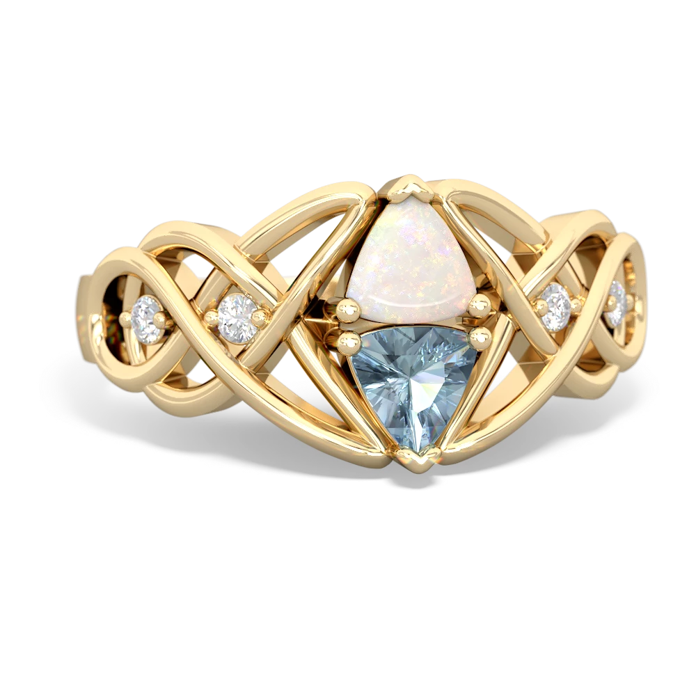 Opal Keepsake Celtic Knot 14K Yellow Gold ring R5300