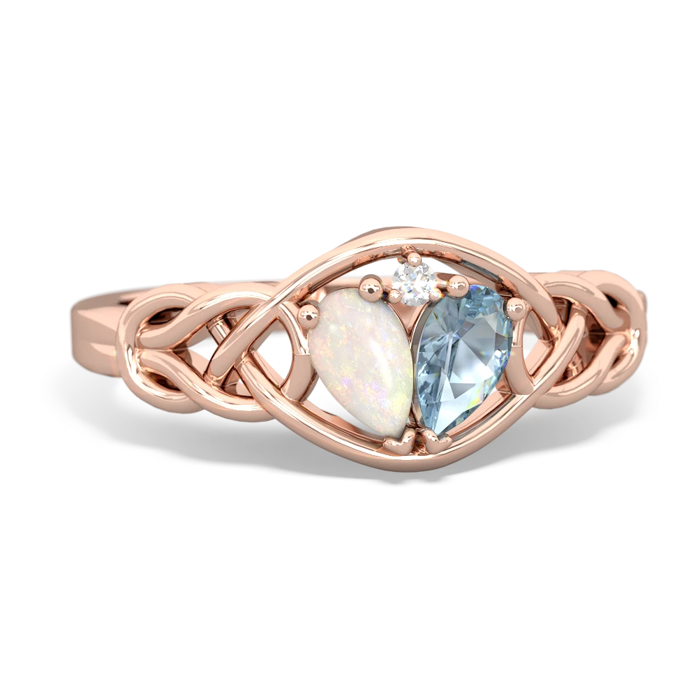 Opal Celtic Love Knot 14K Rose Gold ring R5420