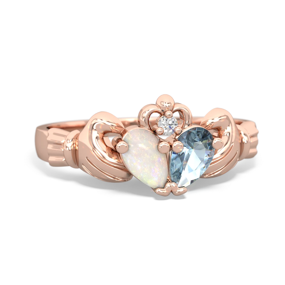 Opal 'Our Heart' Claddagh 14K Rose Gold ring R2388