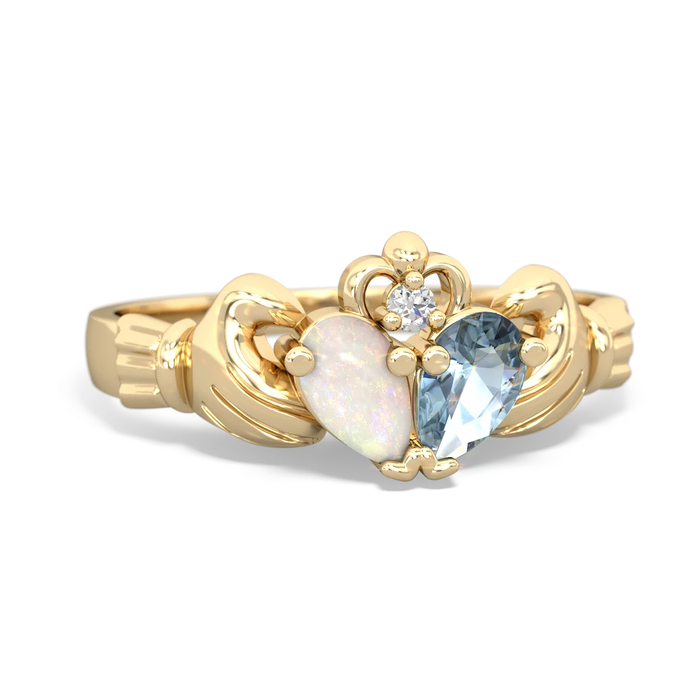 Opal 'Our Heart' Claddagh 14K Yellow Gold ring R2388