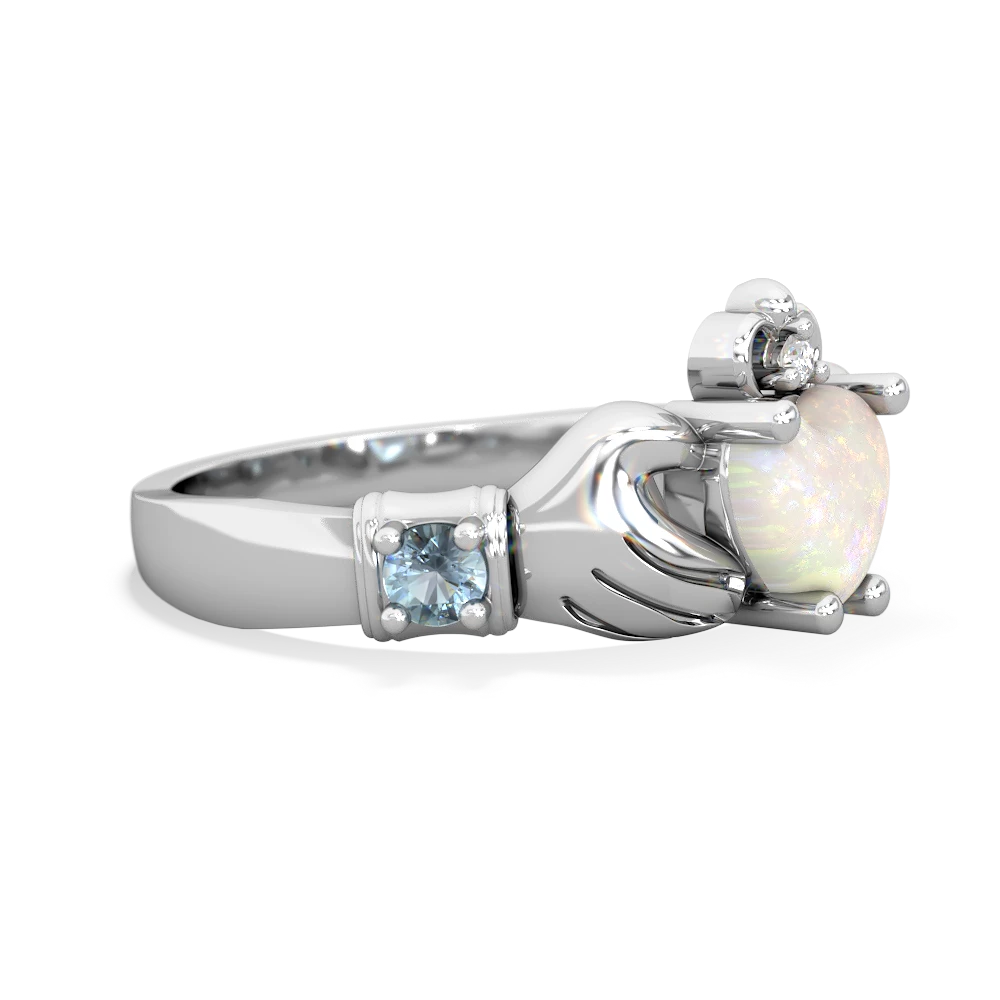 Opal Claddagh Keepsake 14K White Gold ring R5245