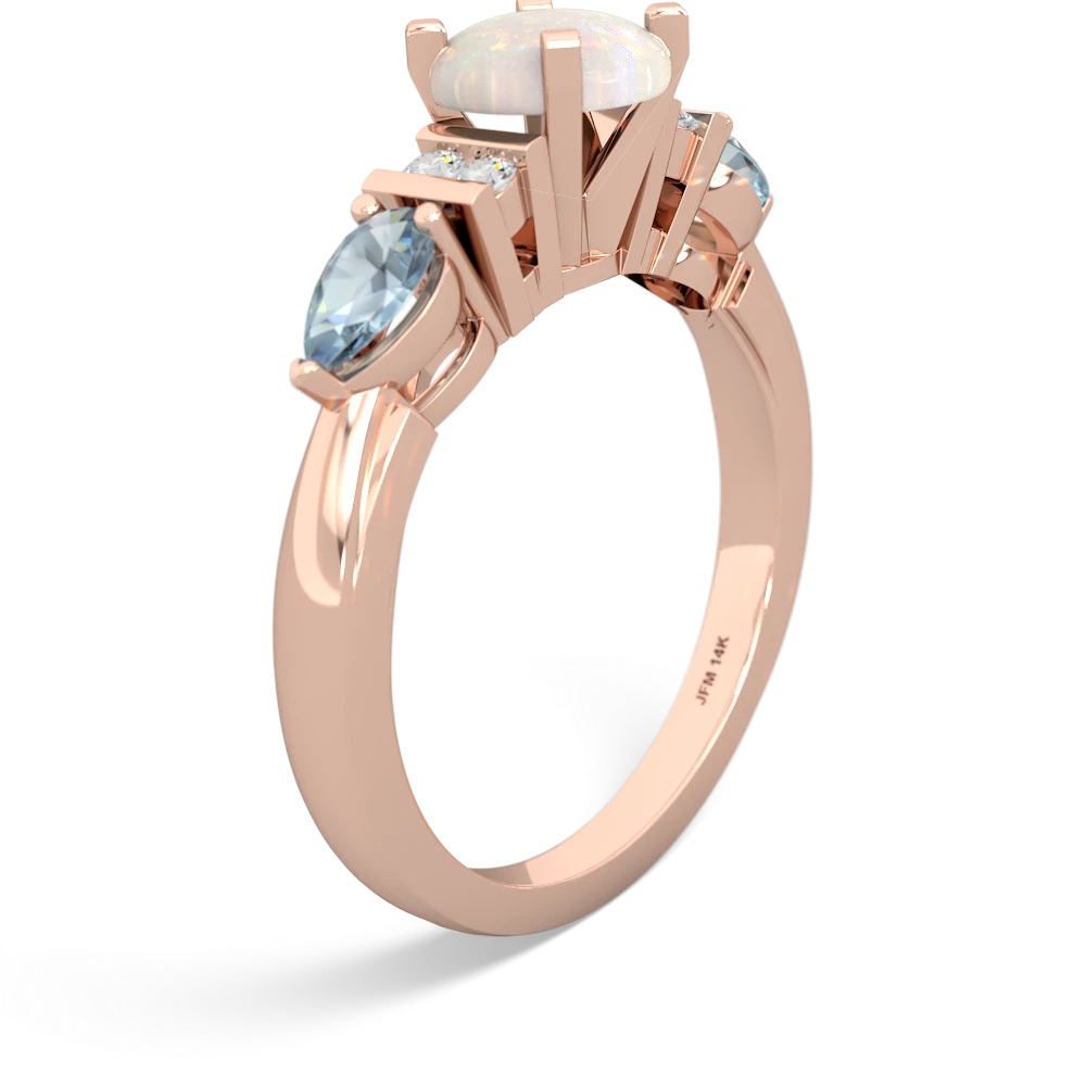 Opal 6Mm Round Eternal Embrace Engagement 14K Rose Gold ring R2005