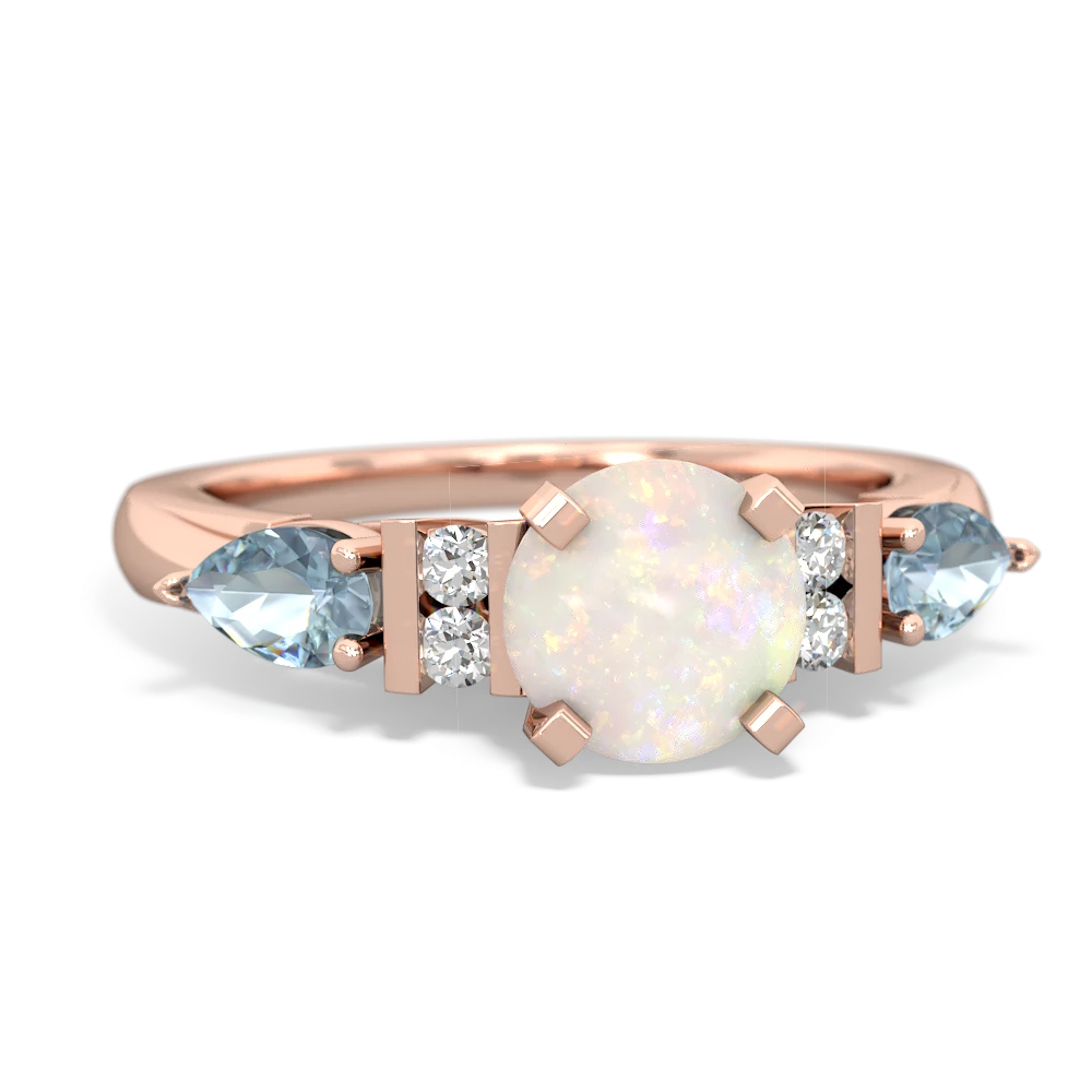 Opal 6Mm Round Eternal Embrace Engagement 14K Rose Gold ring R2005