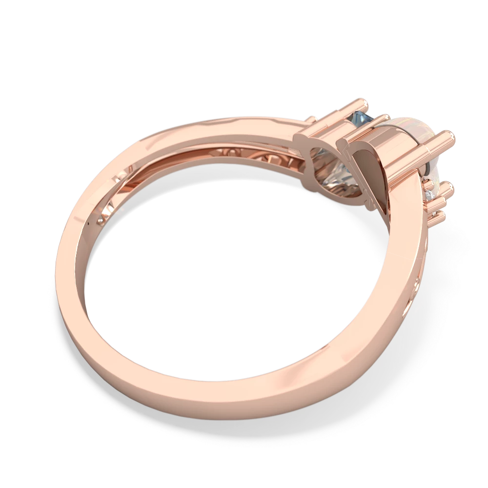 Opal Snuggling Hearts 14K Rose Gold ring R2178