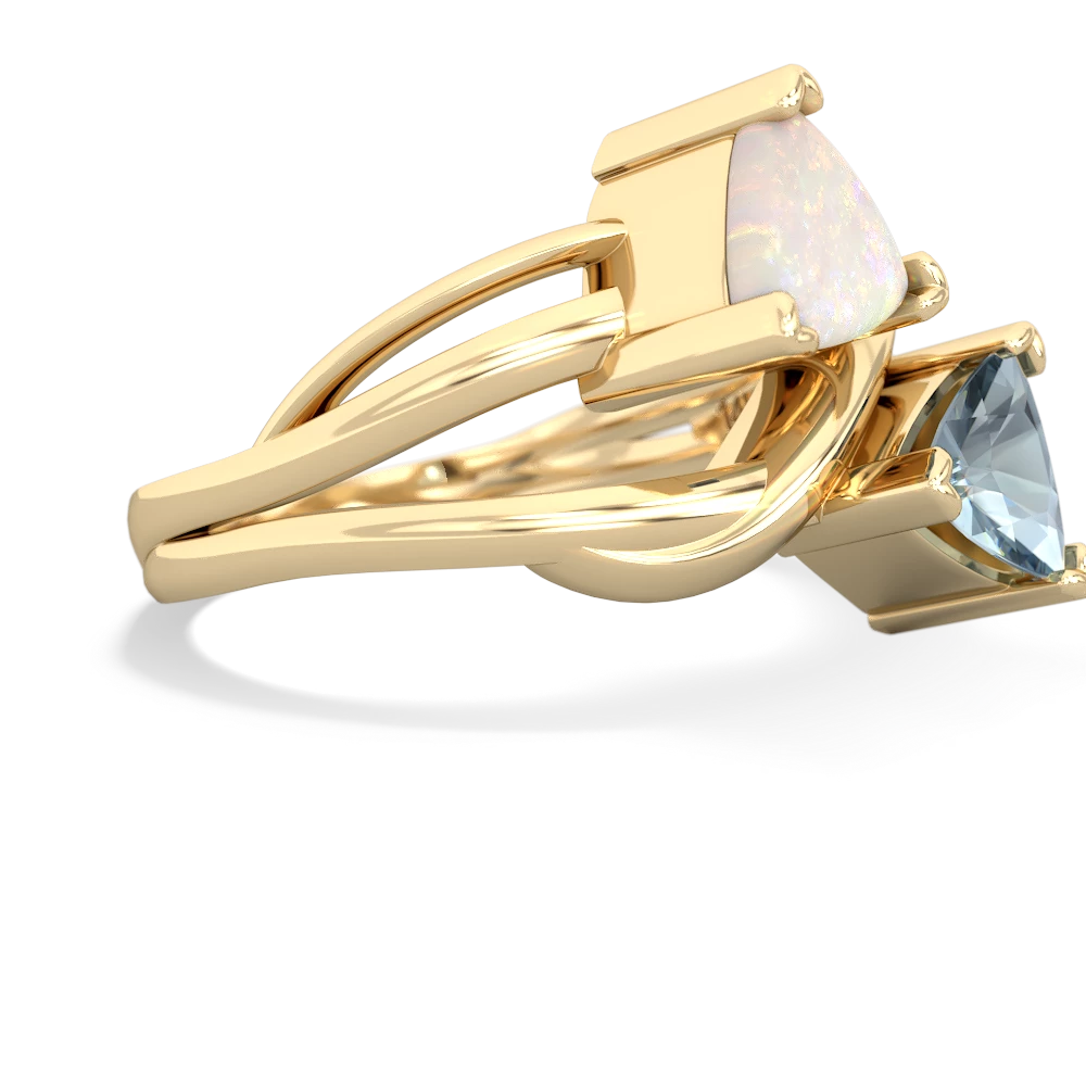 Opal Split Band Swirl 14K Yellow Gold ring R2341