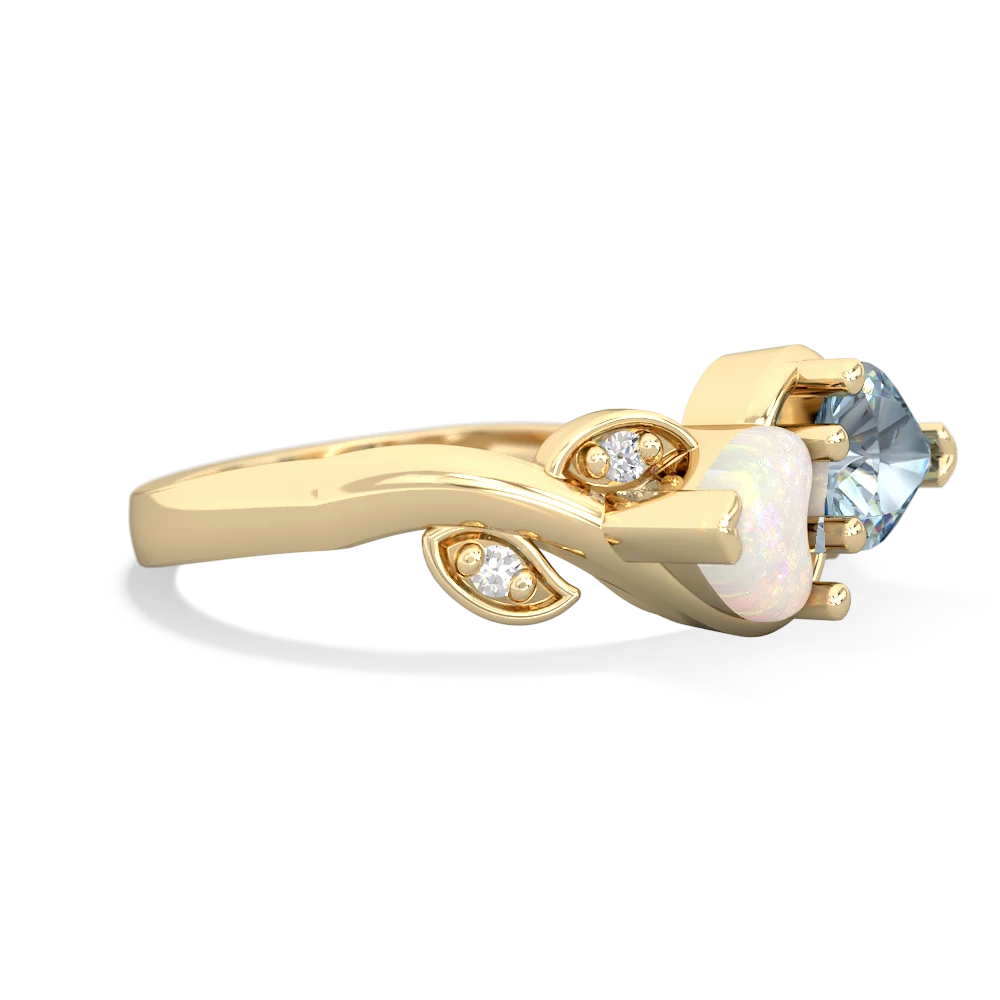 Opal Floral Elegance 14K Yellow Gold ring R5790