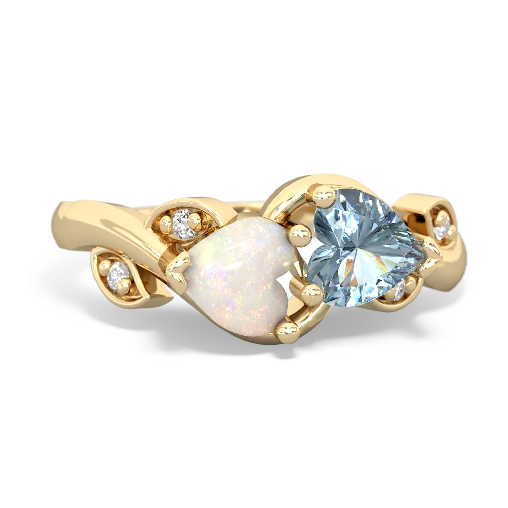 Opal Floral Elegance 14K Yellow Gold ring R5790