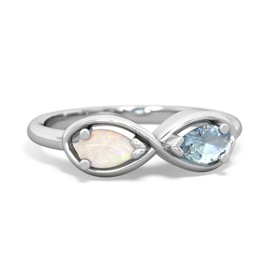 Opal Infinity 14K White Gold ring R5050