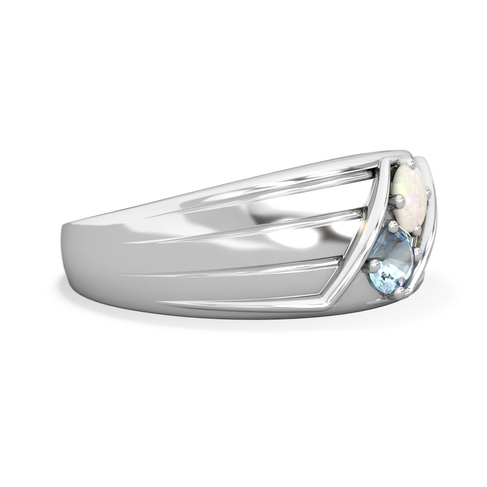 Opal Men's Streamline 14K White Gold ring R0460