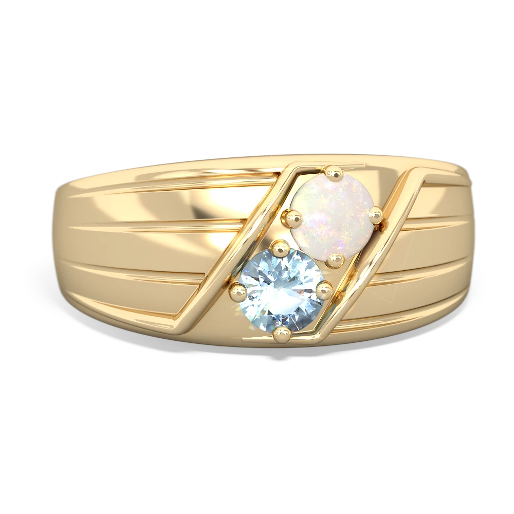 Opal Men's Streamline 14K Yellow Gold ring R0460