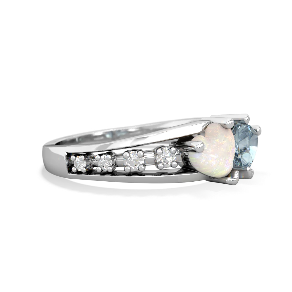 Opal Heart To Heart 14K White Gold ring R3342