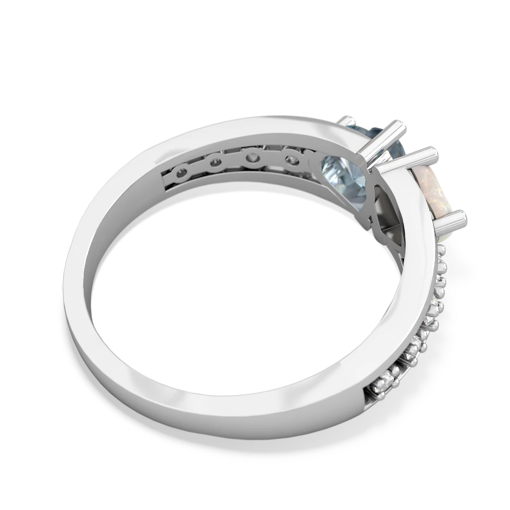 Opal Heart To Heart 14K White Gold ring R3342