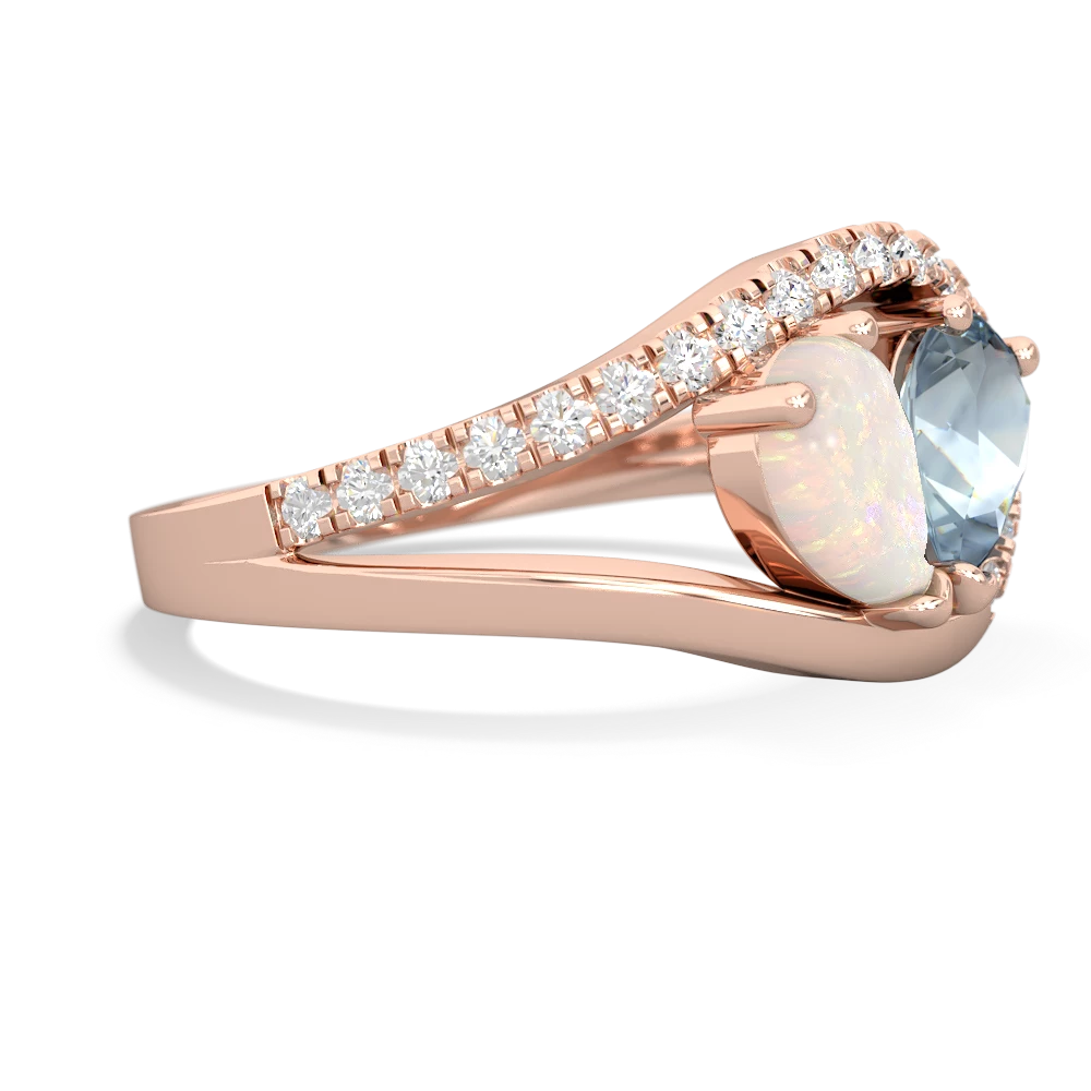 Opal Nestled Heart Keepsake 14K Rose Gold ring R5650