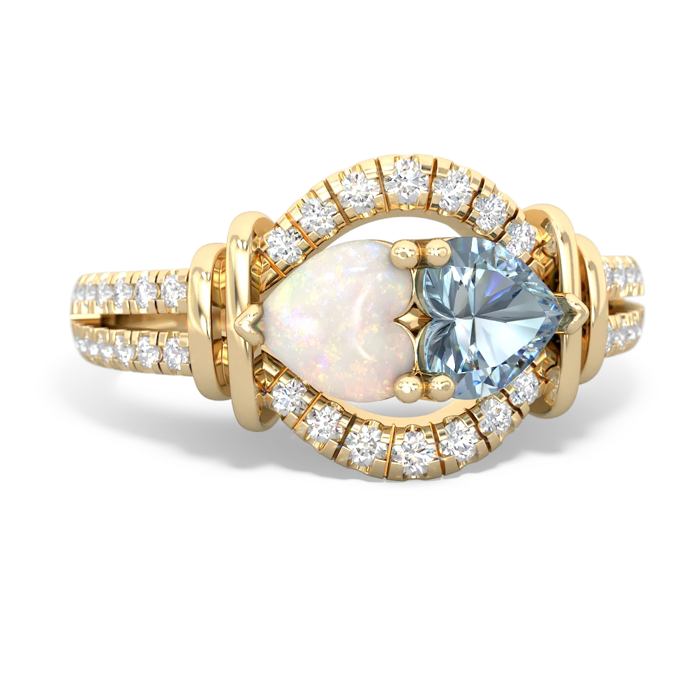 Opal Art-Deco Keepsake 14K Yellow Gold ring R5630