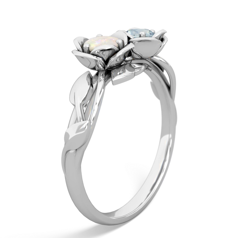 Opal Rose Garden 14K White Gold ring R5510