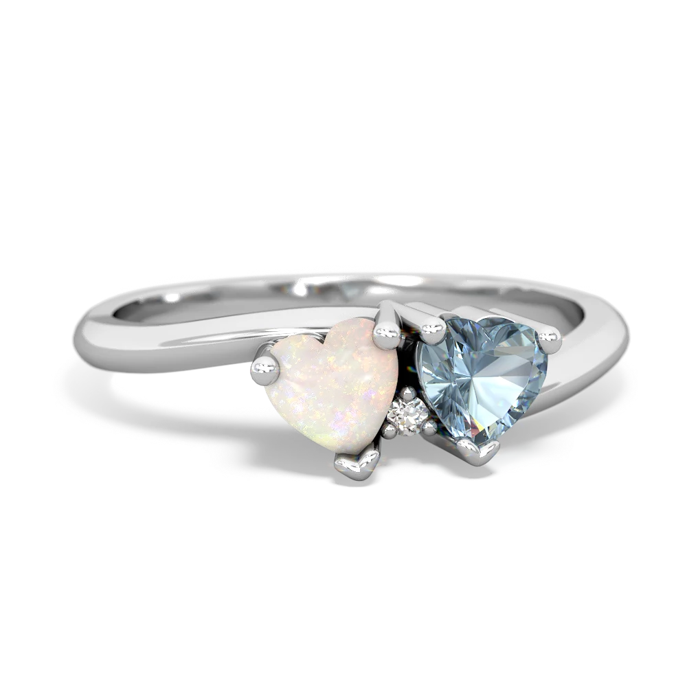 Opal Sweethearts 14K White Gold ring R5260