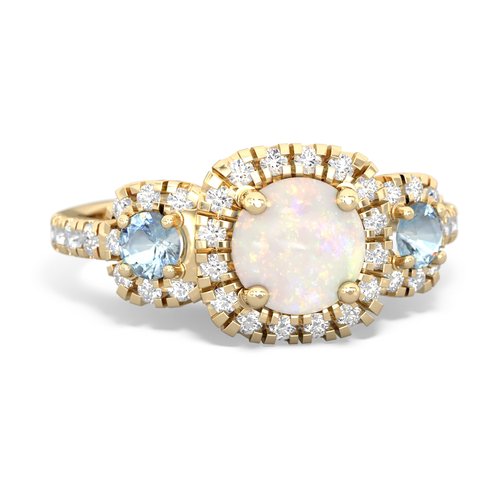 Opal Regal Halo 14K Yellow Gold ring R5350