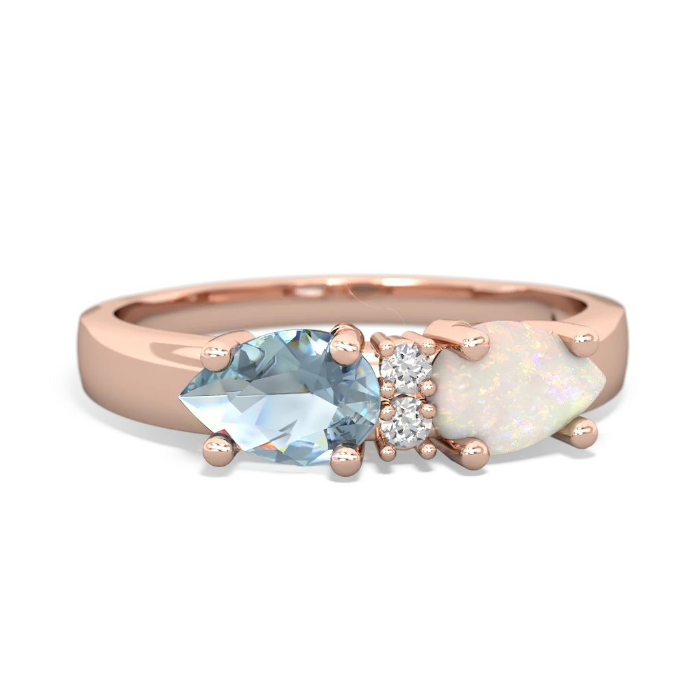 Opal Pear Bowtie 14K Rose Gold ring R0865