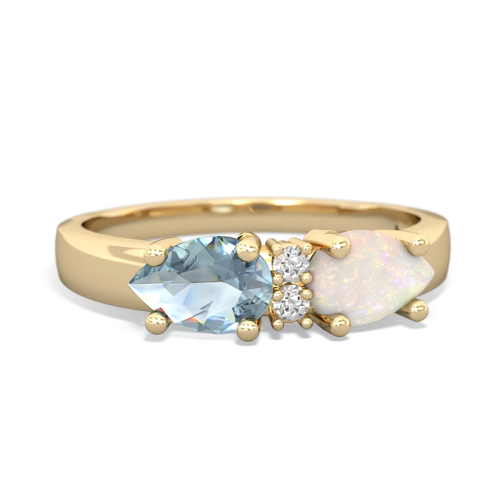 Opal Pear Bowtie 14K Yellow Gold ring R0865