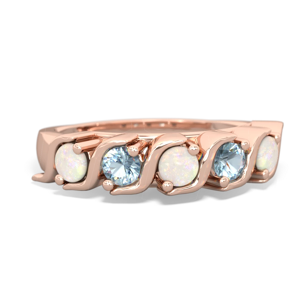 Opal Anniversary Band 14K Rose Gold ring R2089