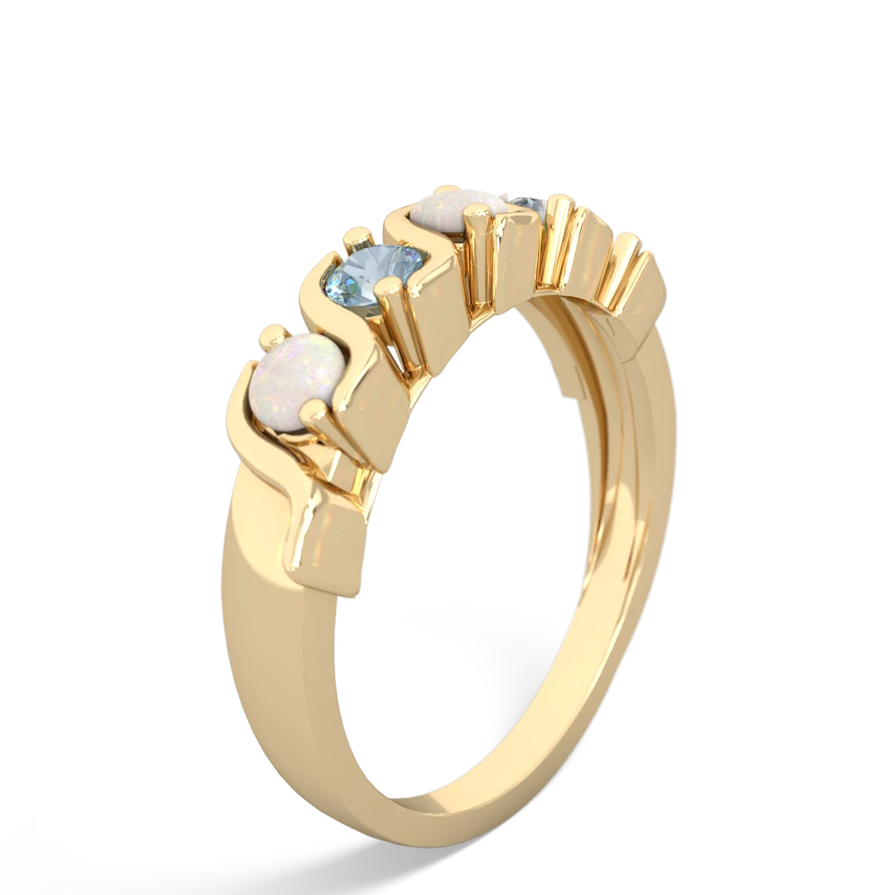 Opal Anniversary Band 14K Yellow Gold ring R2089