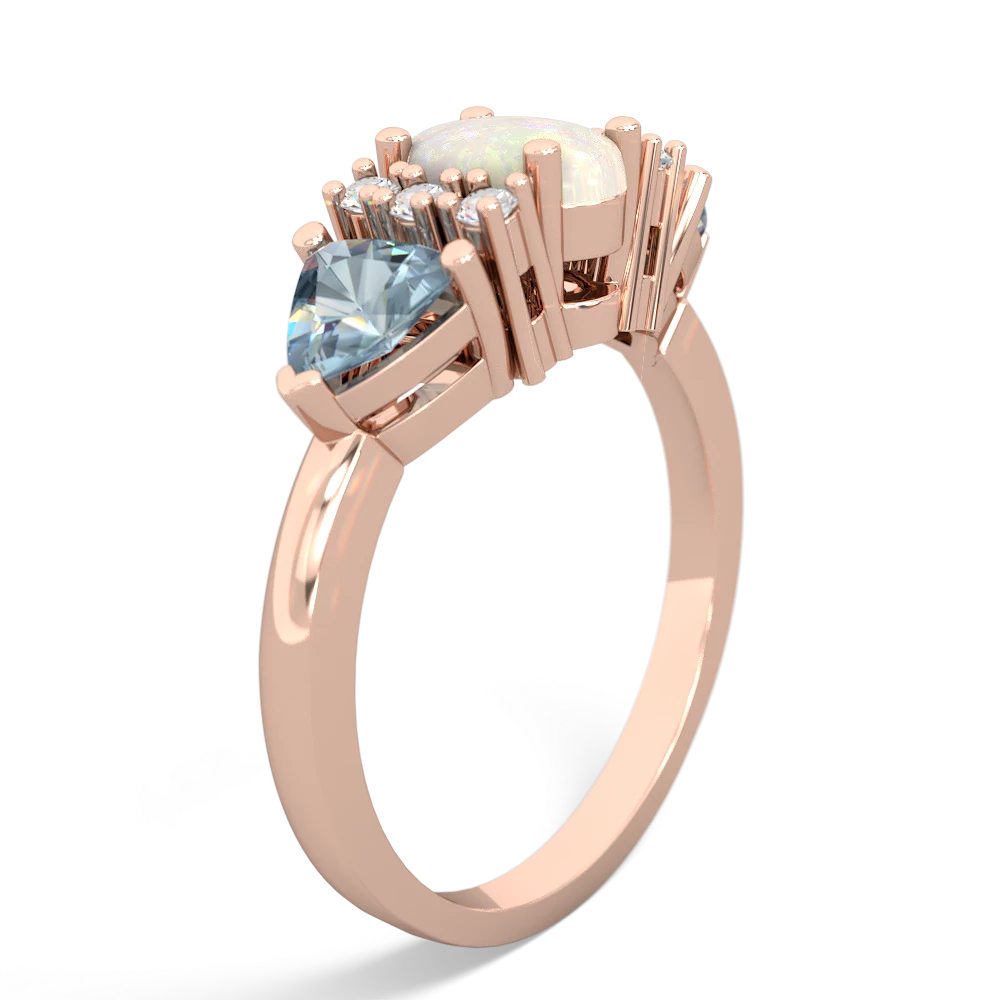 Opal Antique Style Three Stone 14K Rose Gold ring R2186