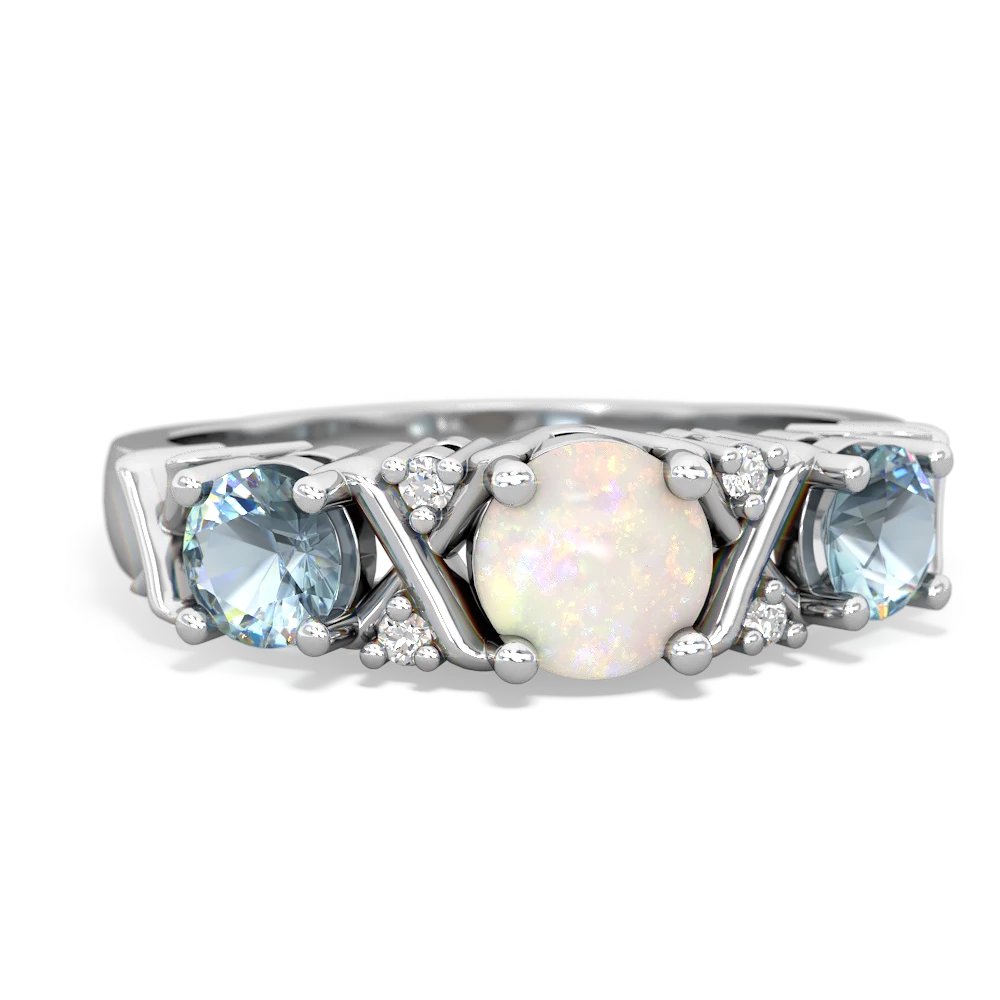 Opal Hugs And Kisses 14K White Gold ring R5016