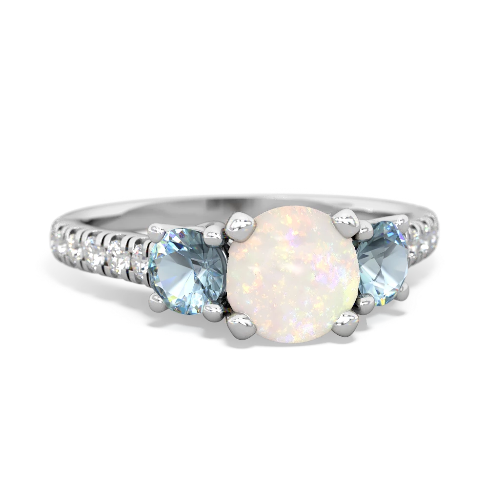 Opal Pave Trellis 14K White Gold ring R5500