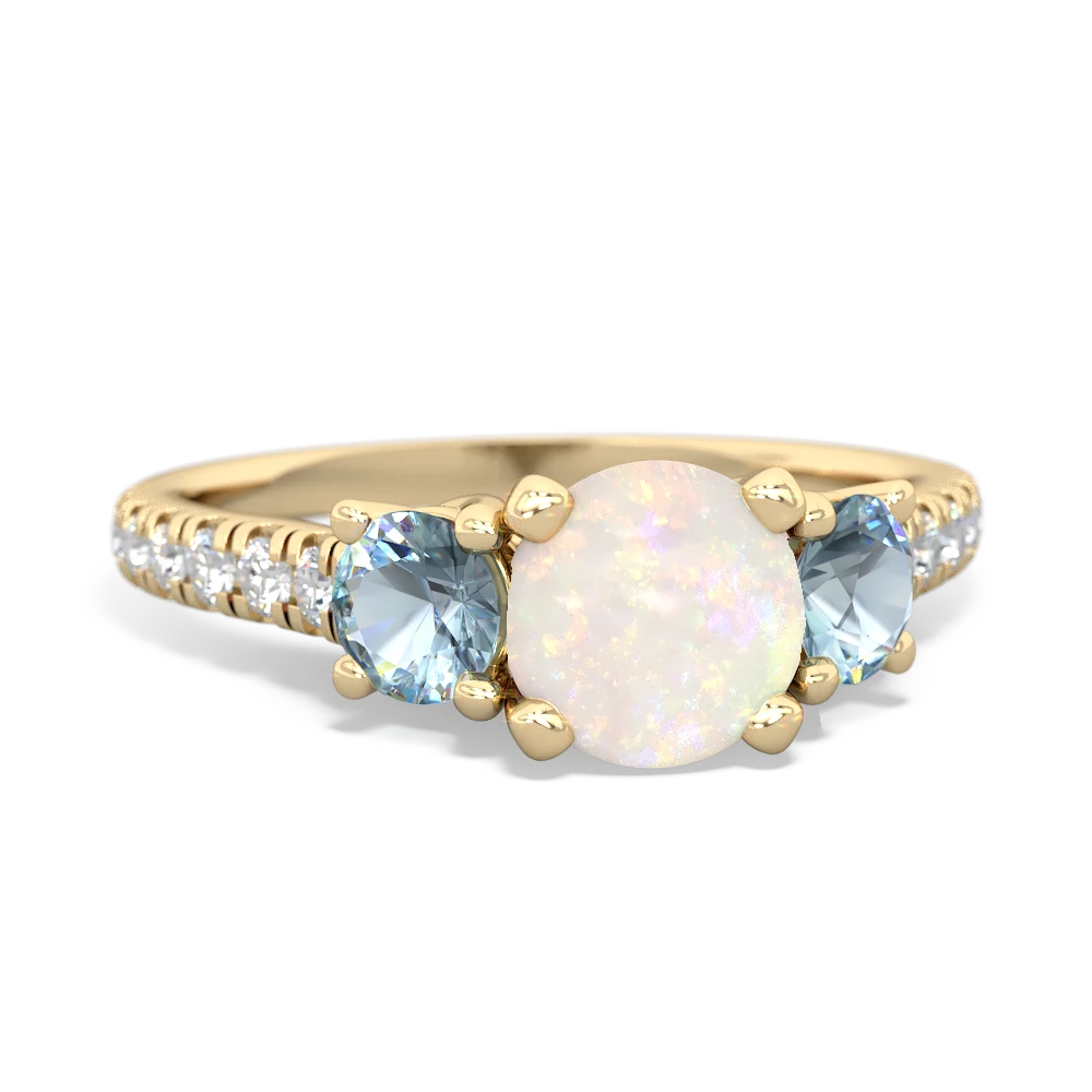 Opal Pave Trellis 14K Yellow Gold ring R5500