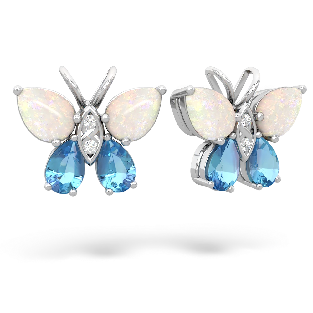 Opal Butterfly 14K White Gold earrings E2215